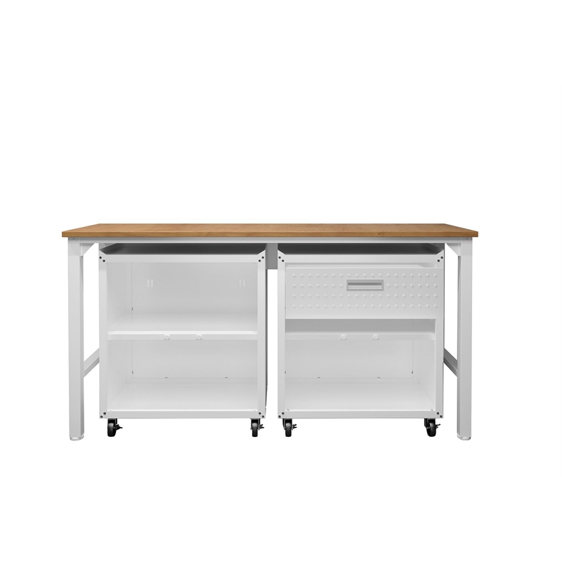 Pemberly Row Modern 3-Piece Wood Garage Cabinet Set 2.0 in White