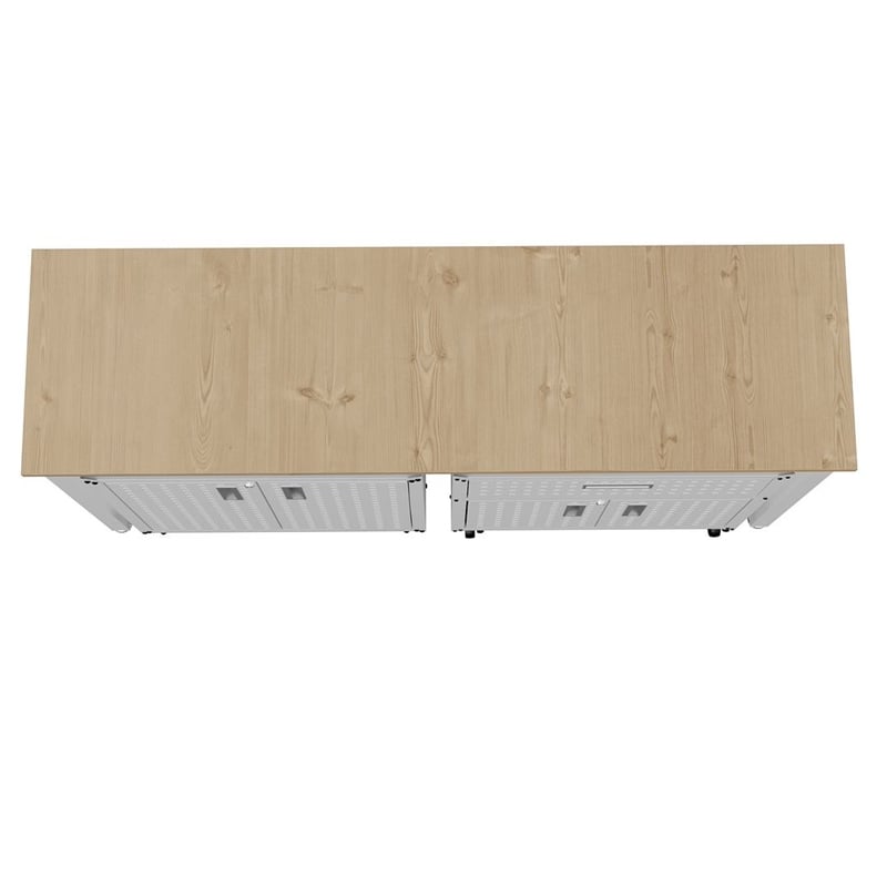 Pemberly Row Modern 3-Piece Wood Garage Cabinet Set 2.0 in White