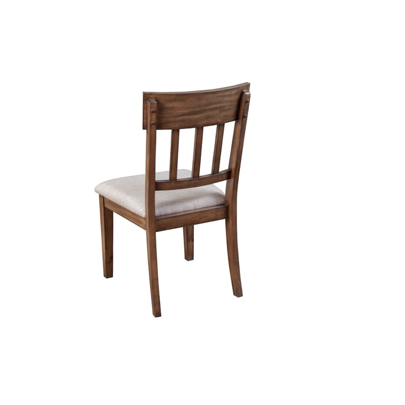 Pemberly Row Contemporary Set of 2 Wood Side Chairs in Brown