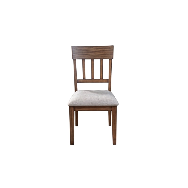Pemberly Row Contemporary Set of 2 Wood Side Chairs in Brown