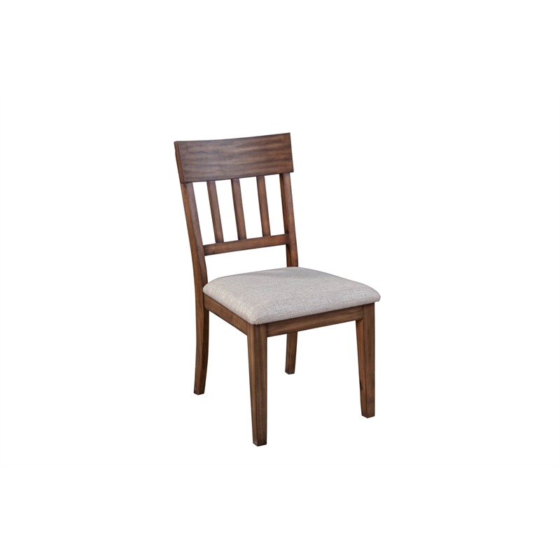 Pemberly Row Contemporary Set of 2 Wood Side Chairs in Brown