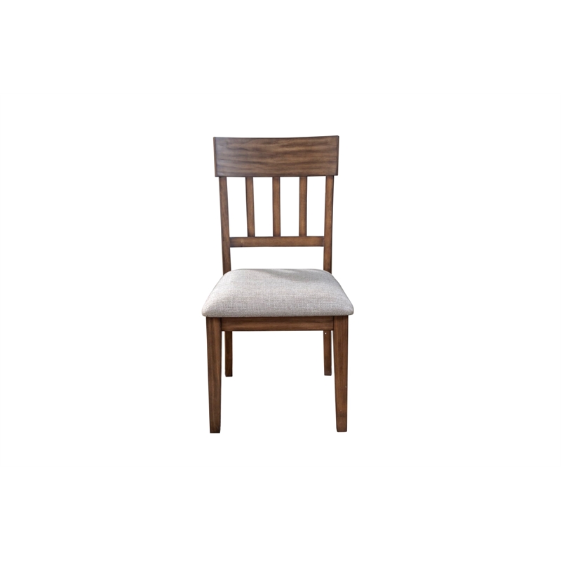 Pemberly Row Contemporary Set of 2 Wood Side Chairs in Brown