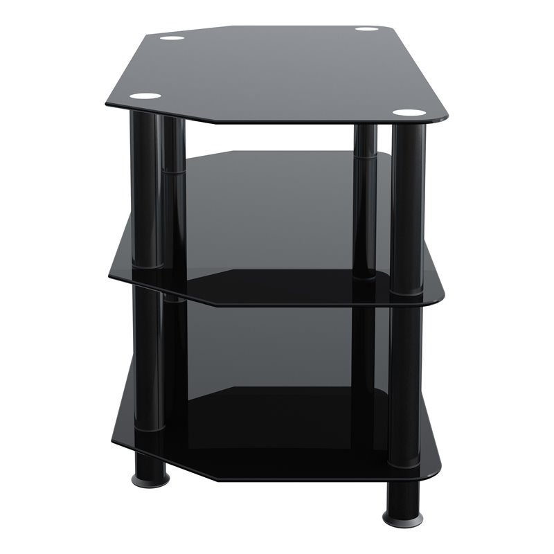 Pemberly Row Steel and Glass TV Stand for up to 42