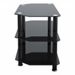 Pemberly Row Steel and Glass TV Stand for up to 42