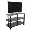 Pemberly Row Steel and Glass TV Stand for up to 42