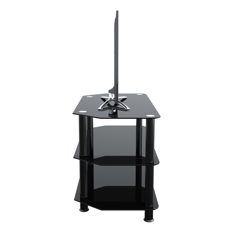 Pemberly Row Steel and Glass TV Stand for up to 42