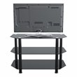 Pemberly Row Steel and Glass TV Stand for up to 42