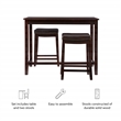 Pemberly Row Three Piece Counter Dining Set Faux Leather Seats in Brown Wood
