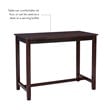 Pemberly Row Wood 3 Piece Counter Dining Set Blue Faux Leather in Brown Stain