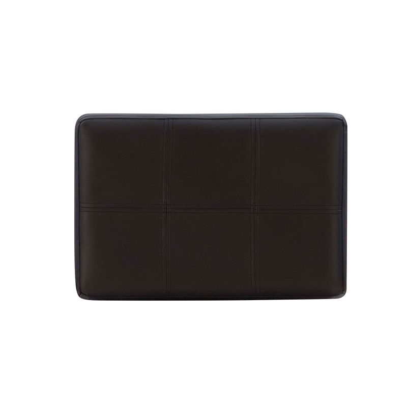 Pemberly Row Wood Set of Two Bar Stools Faux Leather Seats in Black