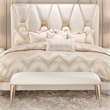 Pemberly Row Contemporary Bed Bench in Champagne Ivory/Chardonnay