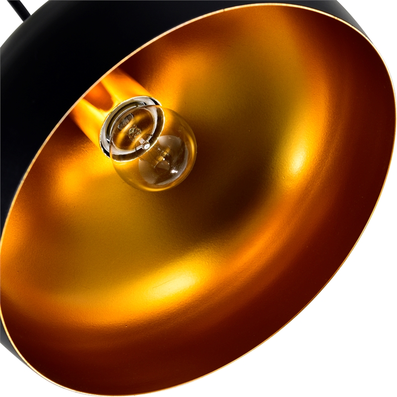 Pemberly Row 1 Light Contemporary Metal Down Pendant in Black
