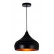 Pemberly Row 1 Light Contemporary Metal Down Pendant in Black