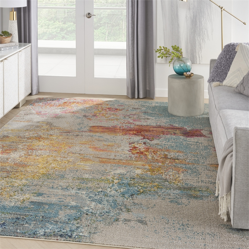 Pemberly Row 8' x 11' Multicolor Fabric Modern Area Rug (8' x 11')