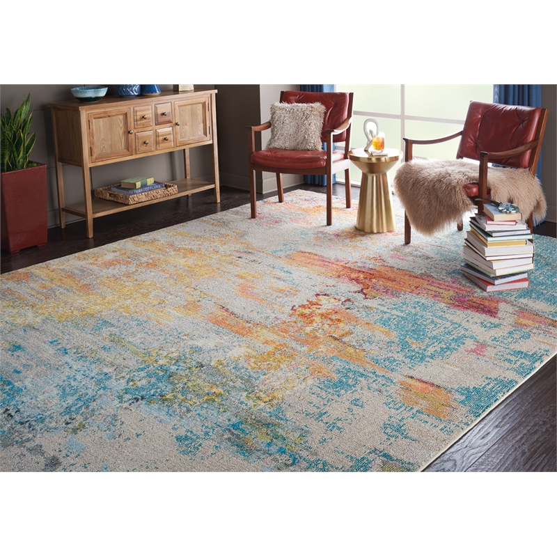 Pemberly Row 8' x 11' Multicolor Fabric Modern Area Rug (8' x 11')