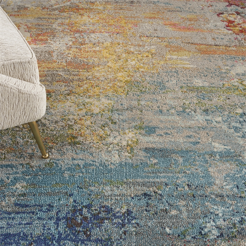 Pemberly Row 8' x 11' Multicolor Fabric Modern Area Rug (8' x 11')