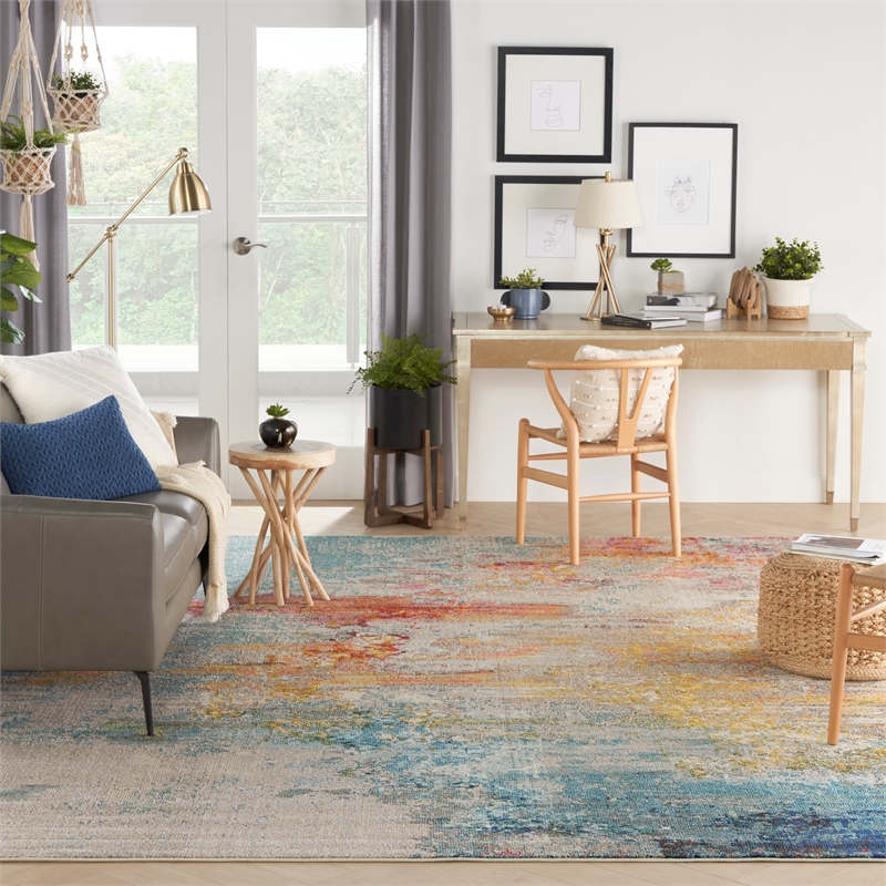 Pemberly Row 12' x 15' Multicolor Fabric Modern Area Rug (12' x 15')