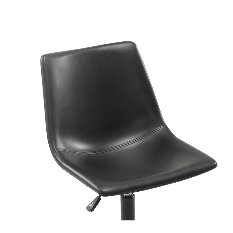 Pemberly Row Modern / Contemporary Task Chair in Black Faux Leather