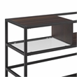 Pemberly Row Modern Wood Record Storage Console in Black/Brown