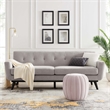 Pemberly Row Modern Tufted Back Textured Fabric Sofa in Light Gray
