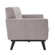 Pemberly Row Modern Tufted Back Textured Fabric Sofa in Light Gray