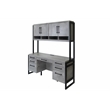 Pemberly Row Modern Wood Laminate Office Desk Fully Assembled Concrete Gray