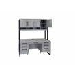 Pemberly Row Modern Wood Laminate Office Desk Fully Assembled Concrete Gray