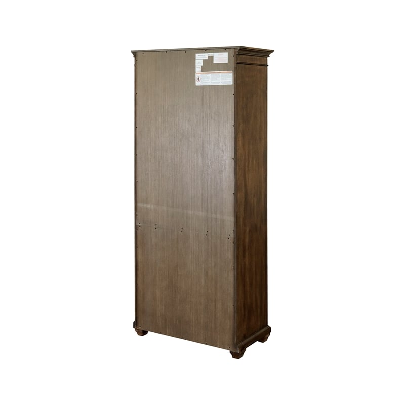 Pemberly Row Wood Open Bookcase Office Storage Fully Assembled in Brown