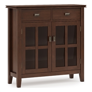 Pemberly Row 36&quotW Solid Wood Entryway Storage Cabinet in Russet Brown
