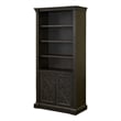 Pemberly Row Wood Bookcase With Doors Office Shelving Storage Cabinet Dark Brown