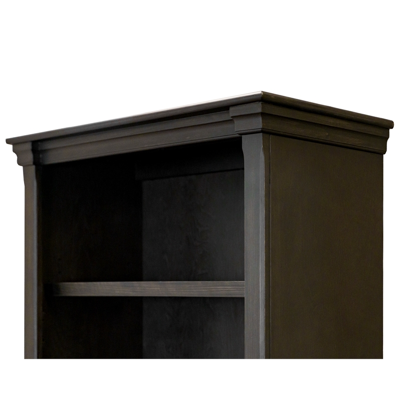 Pemberly Row Wood Bookcase With Doors Office Shelving Storage Cabinet Dark Brown