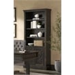 Pemberly Row Wood Bookcase With Doors Office Shelving Storage Cabinet Dark Brown