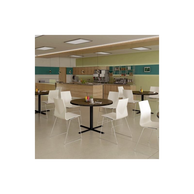 Pemberly Row Commercial Wood top Cafe and Breakroom Table - Gray Granite
