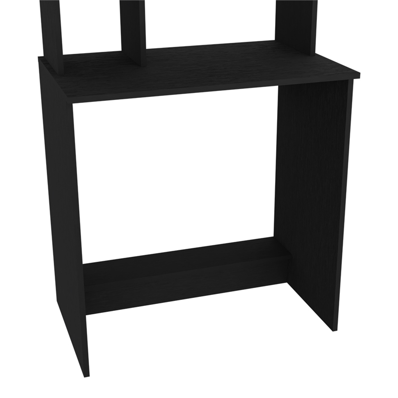 Pemberly Row Modern Computer desk with Hutch Engineered Wood Black