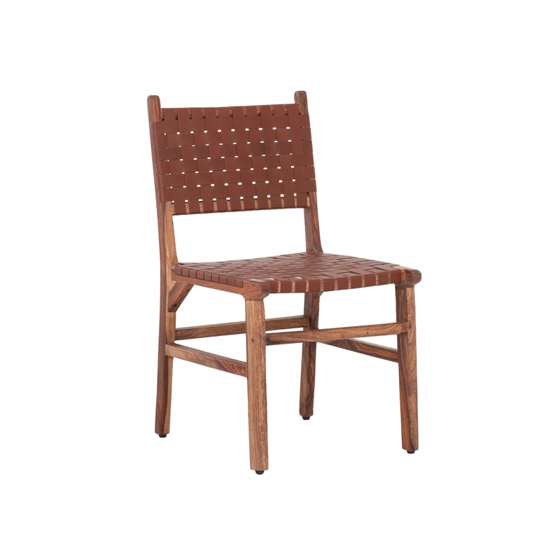 Pemberly Row Contemporary Wood Dining Chairs in Brown (Set of 2)