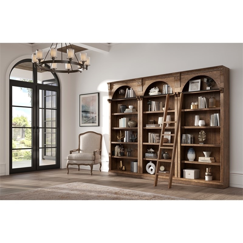 Pemberly Row 8' Tall Wood Bookcase Office Storage Organizer Assembled in Brown
