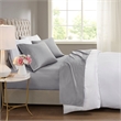 Pemberly Row 600 Thread Count Cooling Cotton Blend 4 PC Sheet Set in Gray