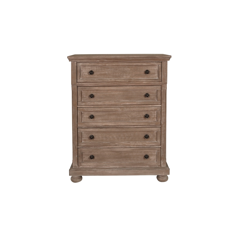 Pemberly Row Modern Solid Wood Engineered Wood Chest in Pewter