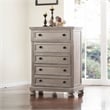 Pemberly Row Modern Solid Wood Engineered Wood Chest in Pewter