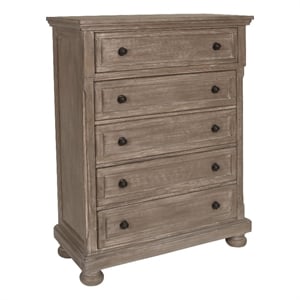 Pemberly Row Modern Solid Wood Engineered Wood Chest in Pewter