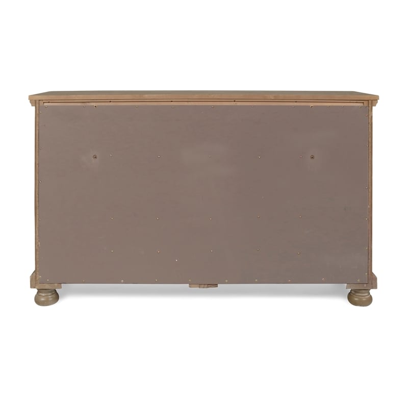 Pemberly Row Modern Solid Wood Engineered Wood Dresser in Pewter