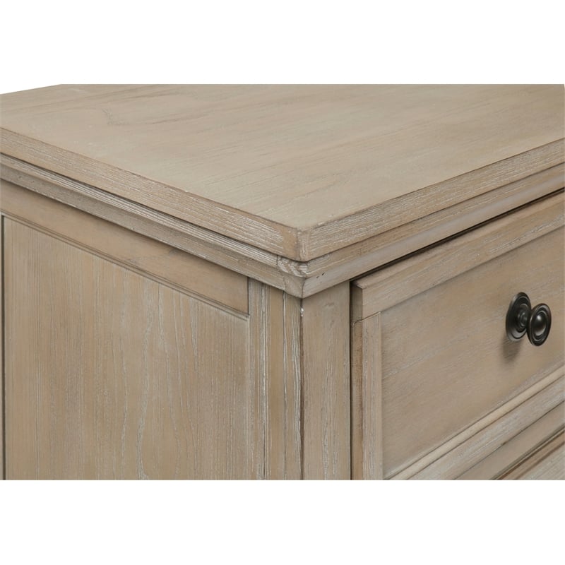 Pemberly Row Modern Solid Wood Engineered Wood Dresser in Pewter