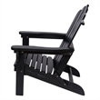Pemberly Row Traditional Cedar Wood Folding Adirondack Chair in Black