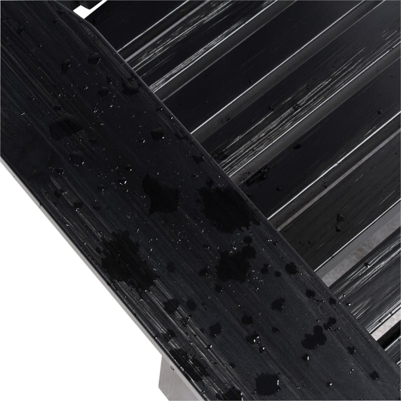 Pemberly Row Traditional Cedar Wood Folding Adirondack Chair in Black