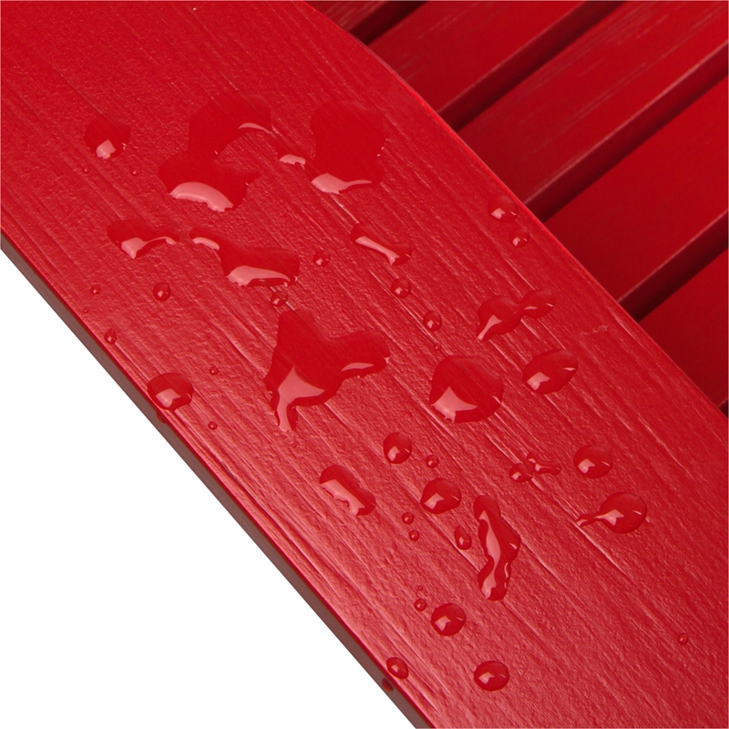 Pemberly Row Traditional Cedar Wood Folding Adirondack Chair in Red