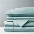 Pemberly Row 800 Thread Count Cotton Blend Sateen Sheet Set in Aqua King