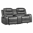 Pemberly Row 2-Piece Upholstered Manual Reclining Sofa Set in Gray