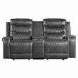 Pemberly Row 2-Piece Upholstered Manual Reclining Sofa Set in Gray