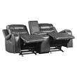 Pemberly Row 2-Piece Upholstered Manual Reclining Sofa Set in Gray