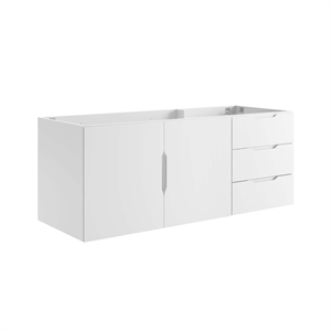 Pemberly Row 47&quot MDF and Particleboard Bathroom Vanity Cabinet in White
